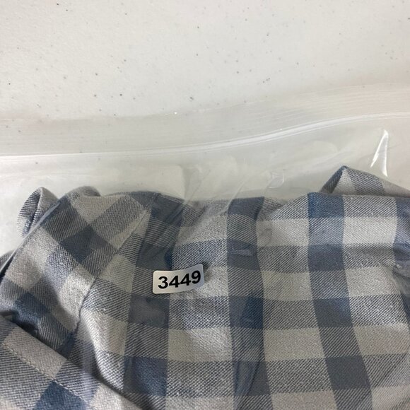 Untuckit Flannel Plaid Button Down Long Sleeve Shirt Blue Mens Large - Picture 6 of 6